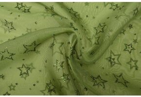 Luxury Organza Stars Green