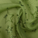 Luxuriöser Organza Sternen Grün