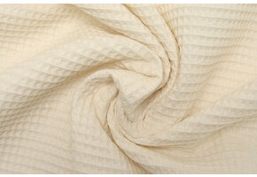 Linen Waffle Pique Fabric Creme