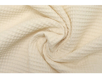 Linen Waffle Pique Fabric Creme