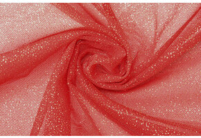 Fijne Tule met Glitter Rood