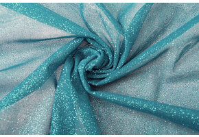 Fijne Tule met Glitter Petrol