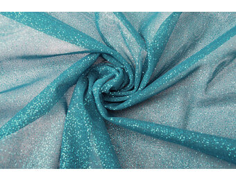 Fine Tulle with Glitter Petrol