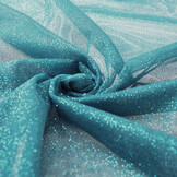 Feiner Tüll mit Glitzer Petrol