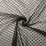 Fijne Tule Kleine Dots Zwart