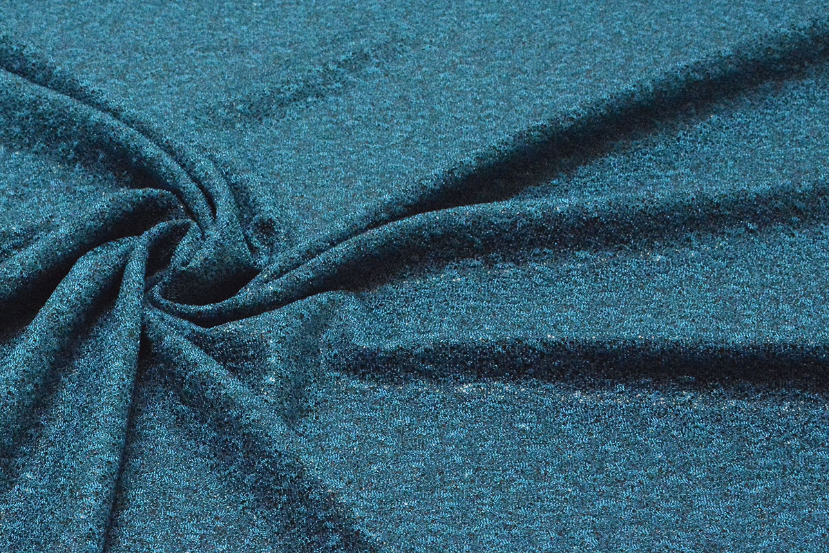 Gestrickter Jersey Flocken Petrol Blau
