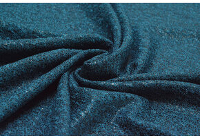 Gestrickter Jersey Flocken  Petrol Blau