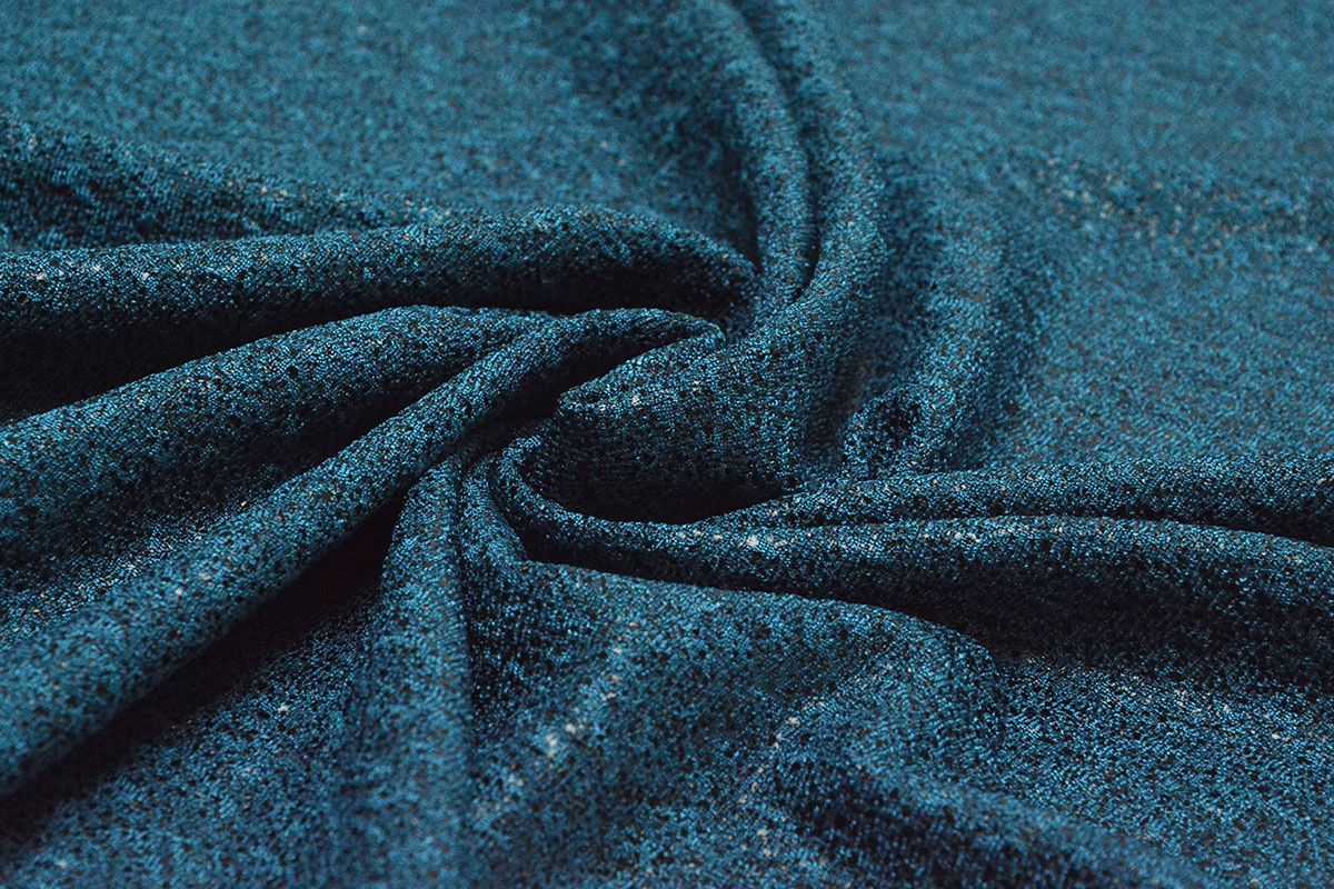 Gestrickter Jersey Flocken Petrol Blau