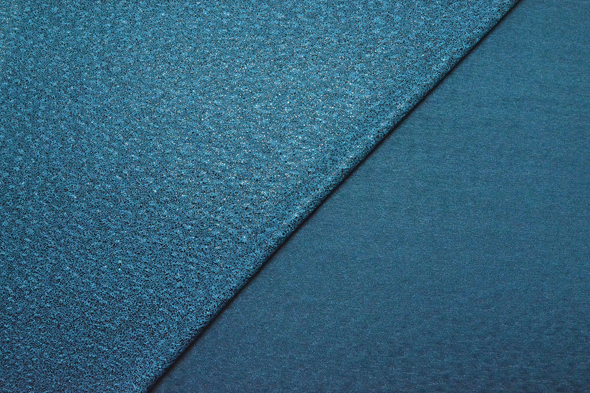 Knitted Jersey Flake Petrol Blue - YES Fabrics