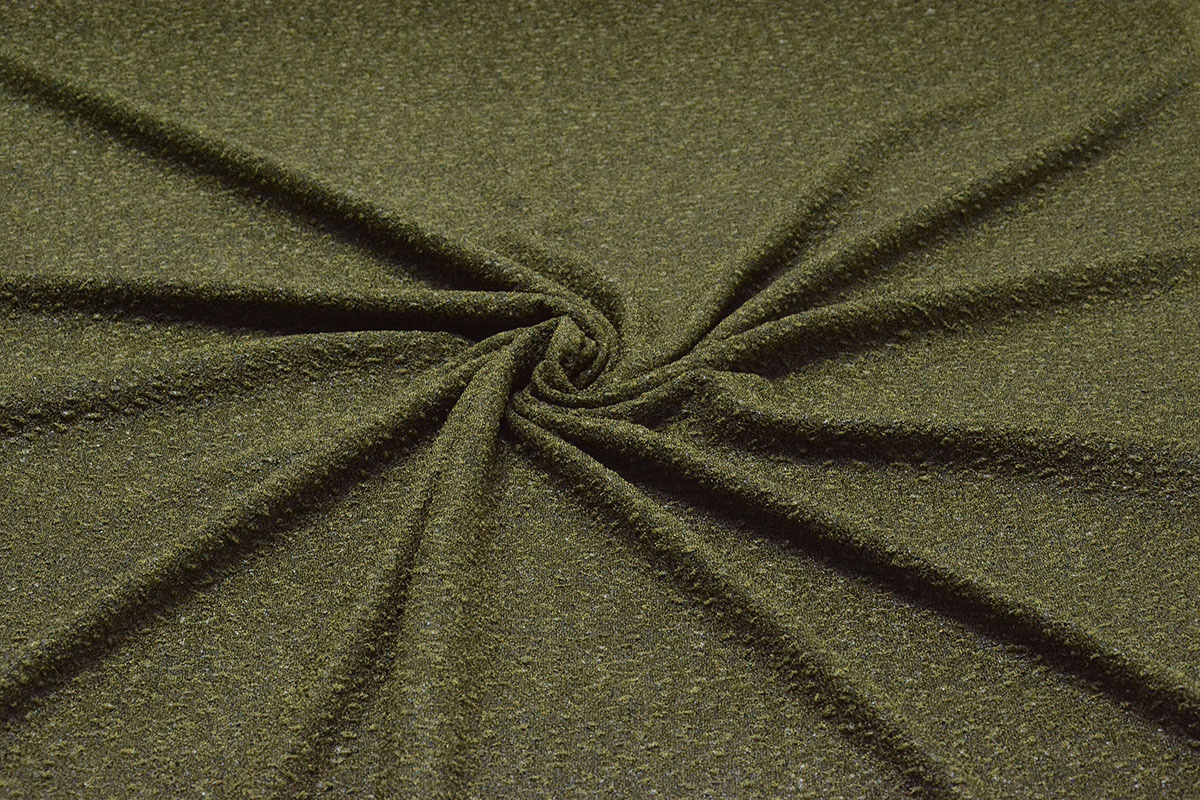 Gestrickter Jersey Flocken Moosgrün