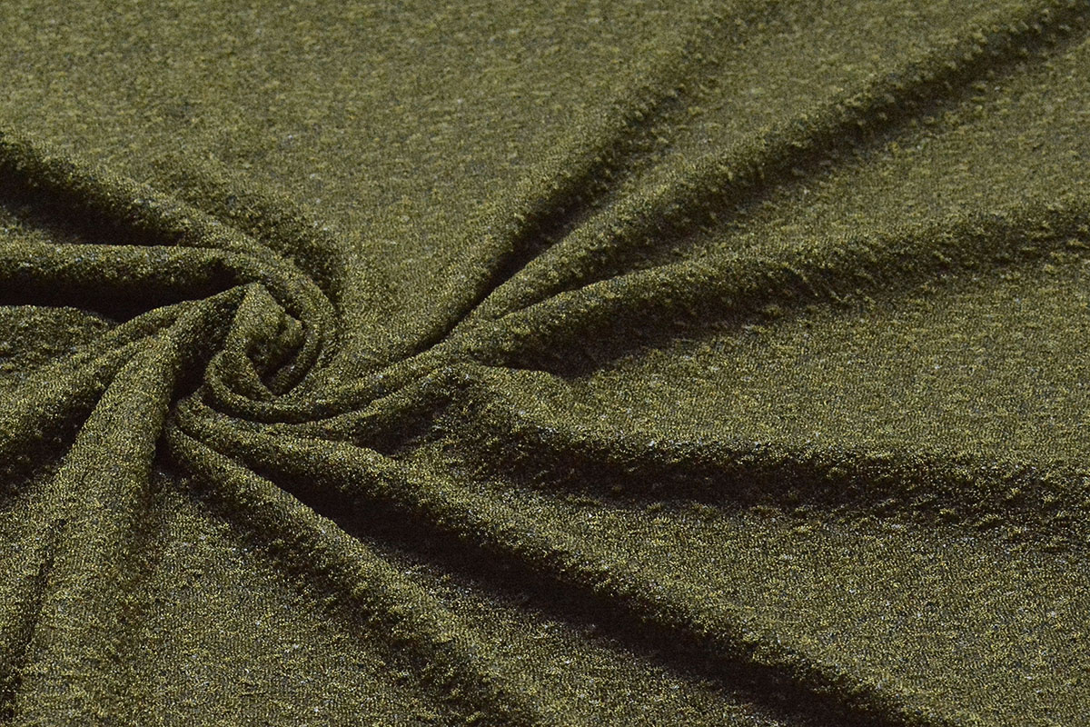 Gestrickter Jersey Flocken Moosgrün