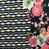 Scuba Crepe Printed Flores Black
