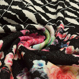 Scuba Crepe Printed Flores Black