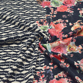 Scuba Crepe Bedrukt Flores Marine Blauw