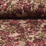 Winter Jersey Kwiaty Braun Weinrot