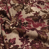 Winter Jersey Kwiaty Braun Weinrot