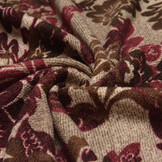 Winter Jersey Kwiaty Braun Weinrot