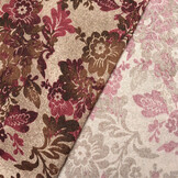 Winter Jersey Kwiaty Braun Weinrot