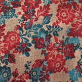 Winter Jersey Kwiaty Petrol Red