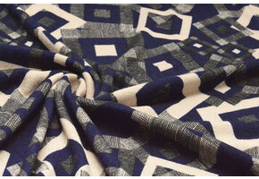 Winter Jersey Maze Dark Blue