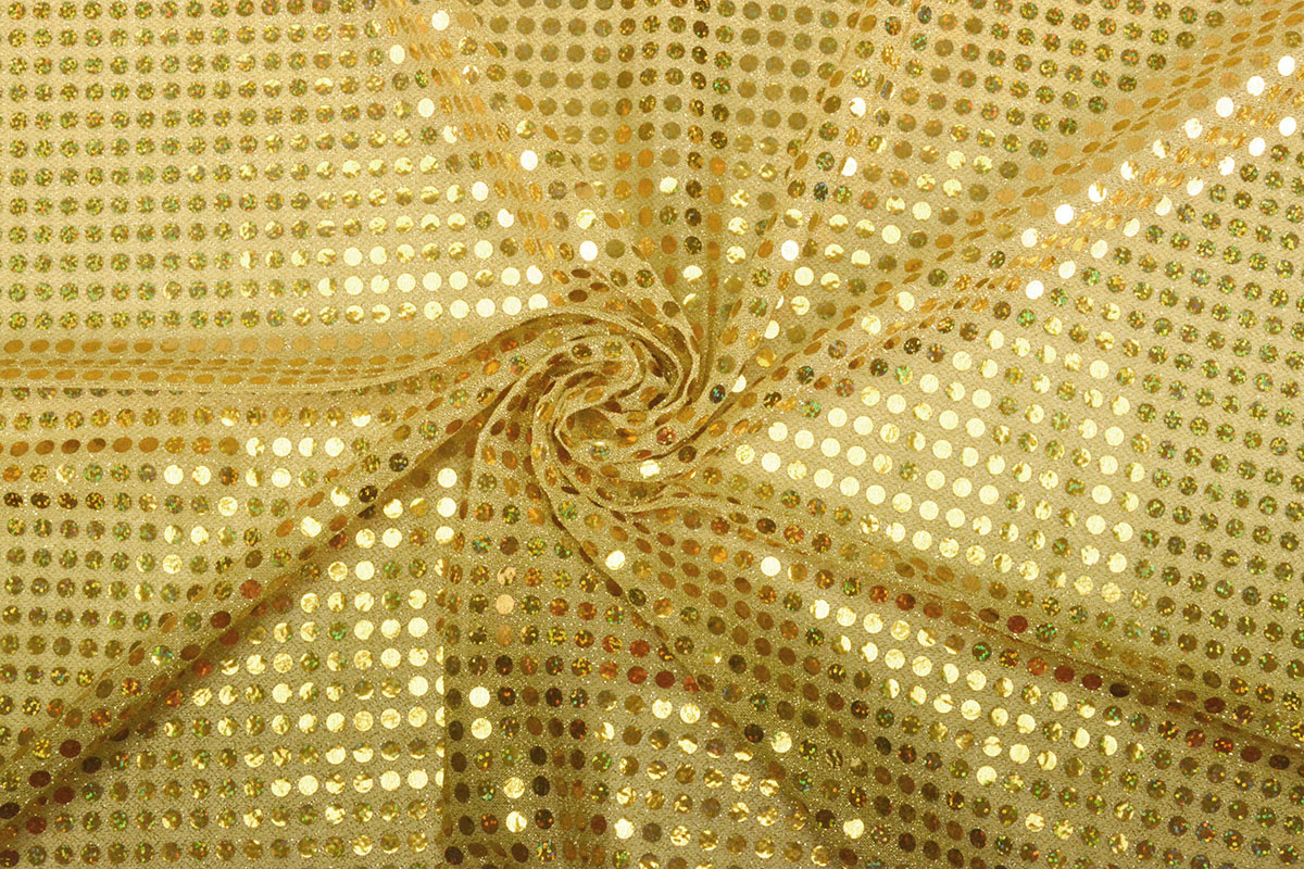 Glinster Pailletten op Lurex Licht Goud