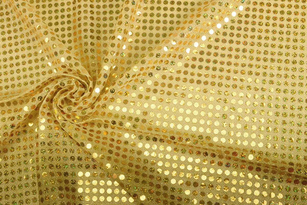 Glinster Pailletten op Lurex Licht Goud