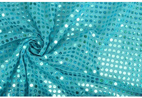 Glinster Pailletten op Lurex Licht Aqua