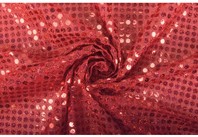 Glitter Sequins on Lurex Red