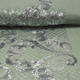 Pailletten op Mesh Amelie Licht Oud Groen