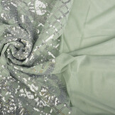 Sequins on Mesh Amelie Light Old Green