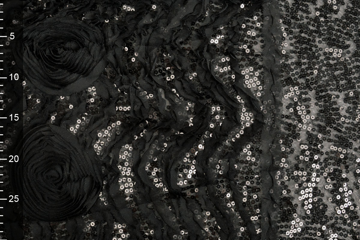 Sequins on Mesh Kumar Black