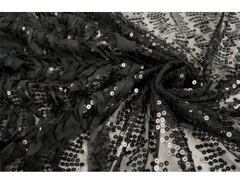 Pailletten auf Netz Kumar Schwarz