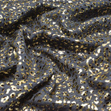 Sweatstoff Alpenfleece Panther Foil Marineblau Melange