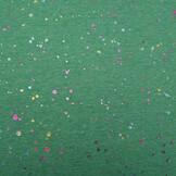 Sweatstoff Alpenfleece Paint Drops Foil Grün Melange
