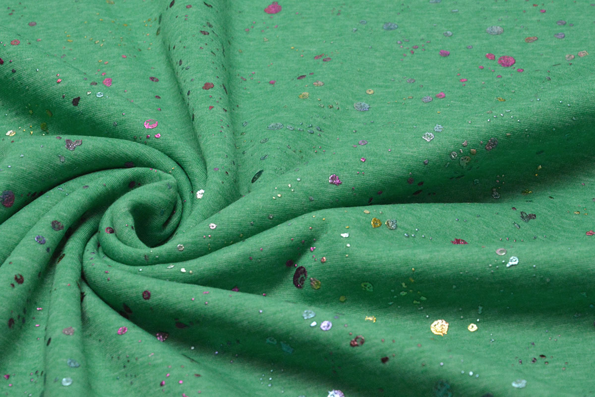 Jogging Alpenfleece Paint Drops Foil Groen Melange