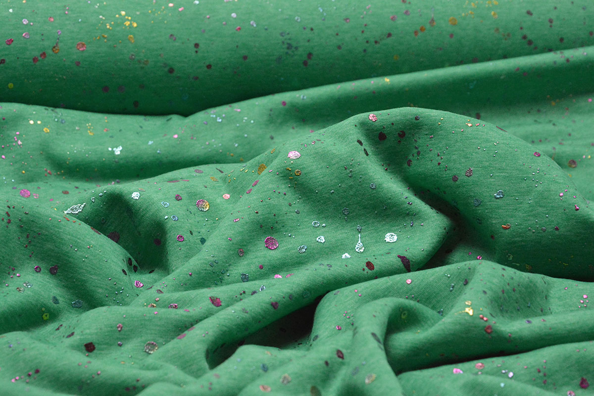 Jogging Alpenfleece Paint Drops Foil Groen Melange