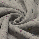 Sweatstoff Alpenfleece Paint Drops Foil Grau Melange