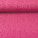 Gebreide Kabel Stof Tricot Fuchsia