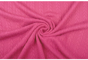 Knitted Cable Fabric Tricot Fuchsia