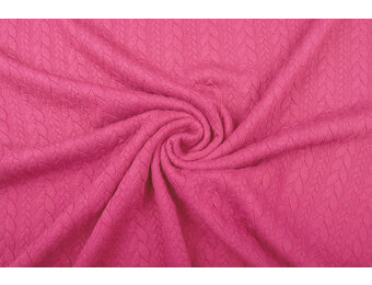 Strickstoff Zopfmuster Jersey Fuchsia