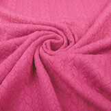 Strickstoff Zopfmuster Jersey Fuchsia