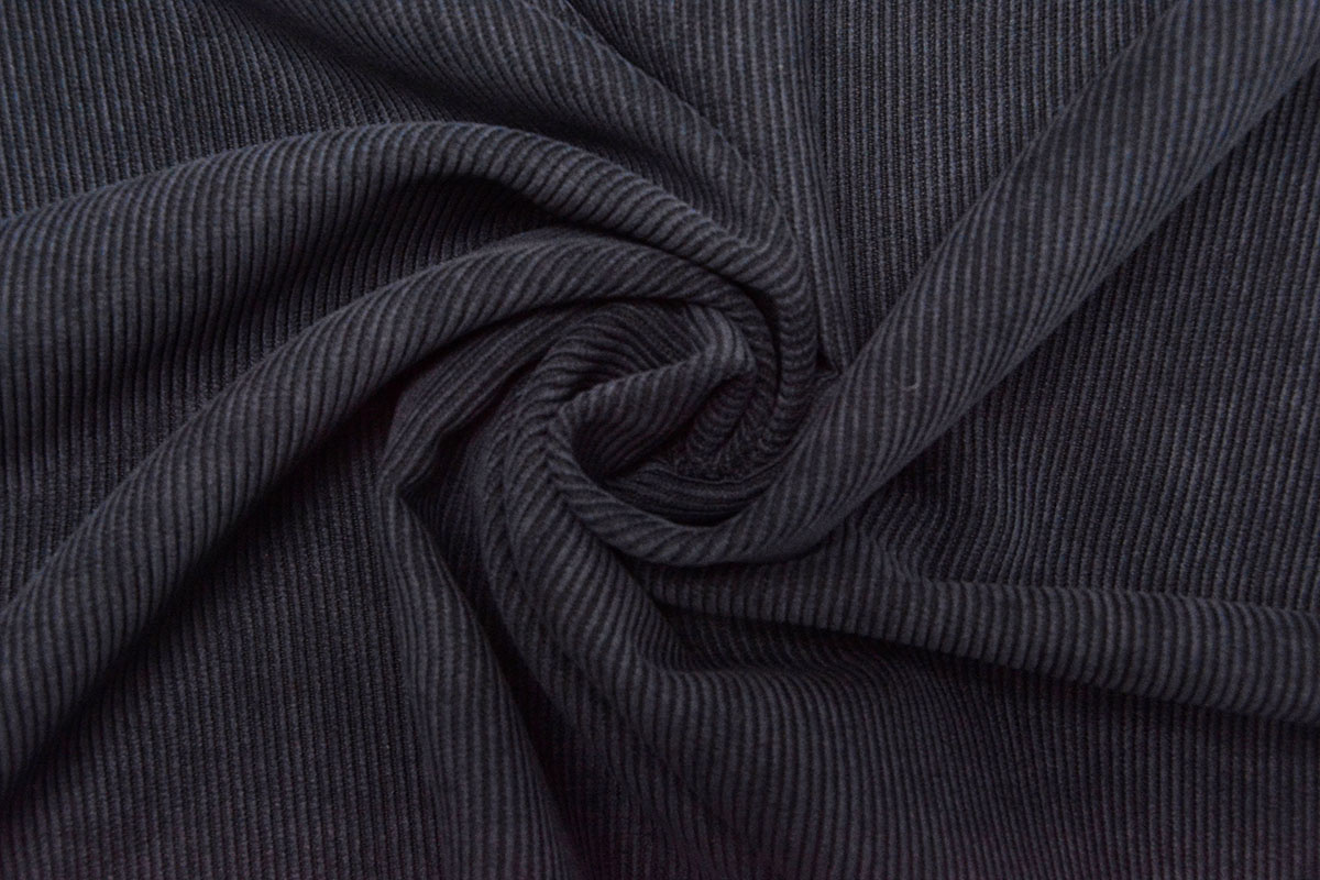 Rib Fabric 12 W Corduroy Navy Blue - YES Fabrics