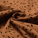 Baumwoll Musselin Stoff  Kleine Federn Brique