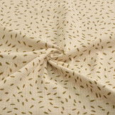 Baumwoll Musselin Stoff  Kleine Federn Natürlich