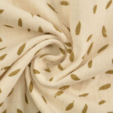Double Gauze Fabric Little Feathers Naturel