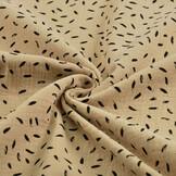 Double Gauze Fabric Little Feathers Sand