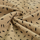 Double Gauze Fabric Little Feathers Sand