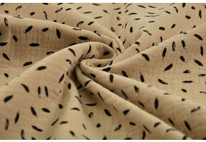 Double Gauze Fabric Little Feathers Sand