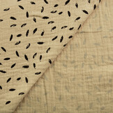 Double Gauze Fabric Little Feathers Sand