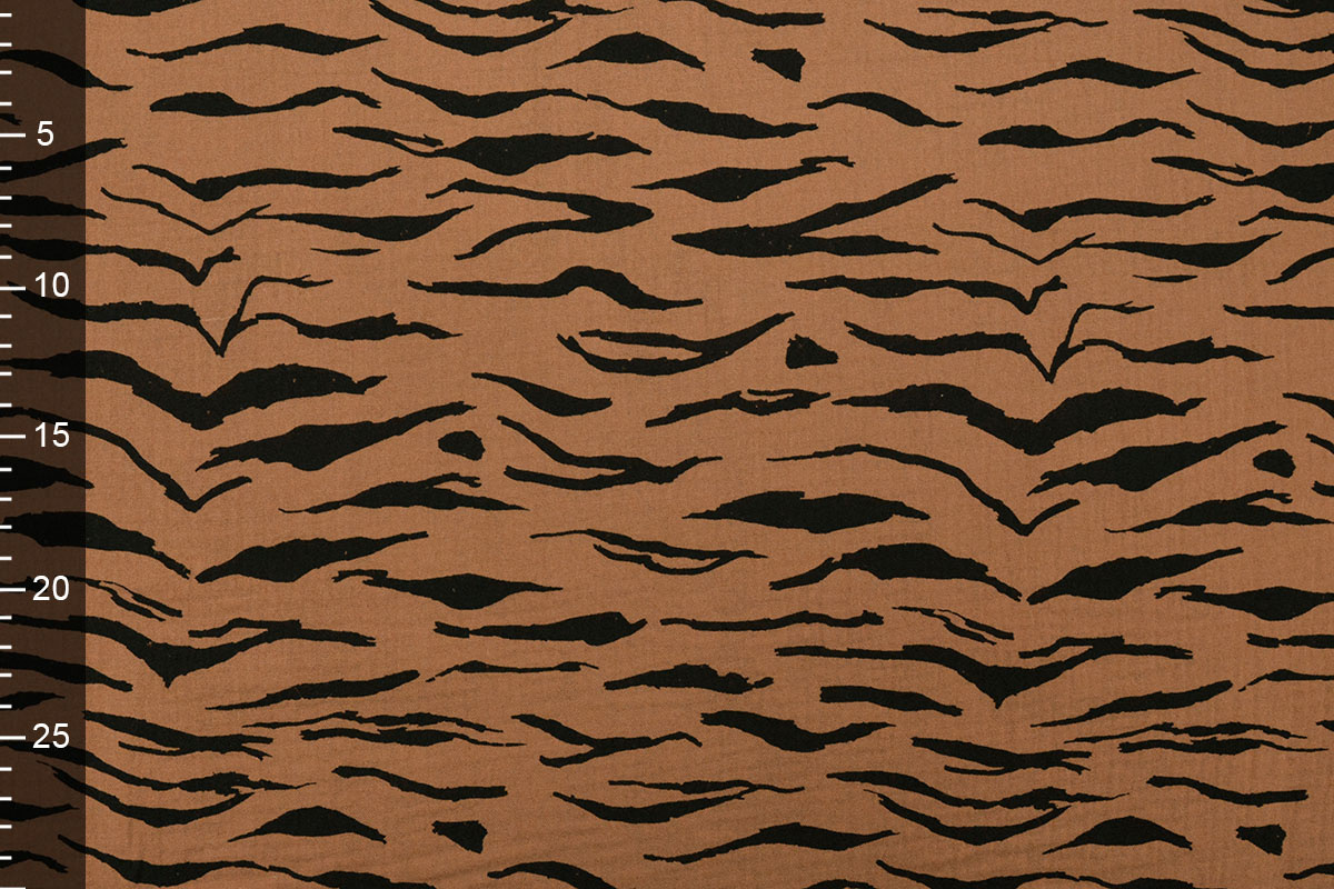 Double Gauze Fabric Zebraprint Brique